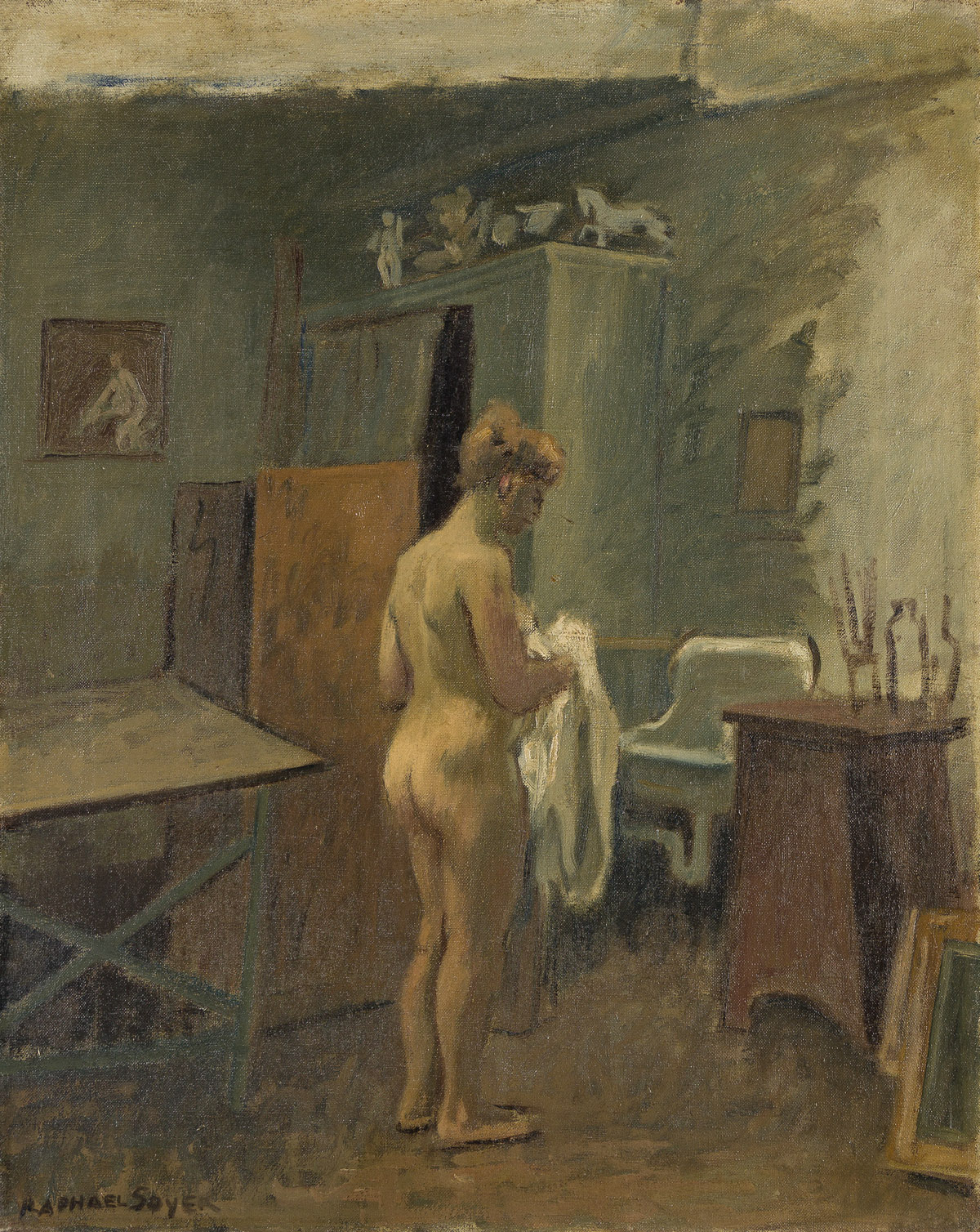 RAPHAEL SOYER (1899-1987) Nude in an Interior.